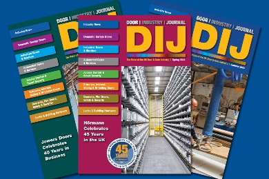 Image showing three recent issues of the door industry journal